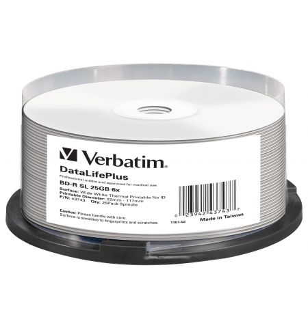 Verbatim BD-R 25GB 2x (25 pack) W/W T/P